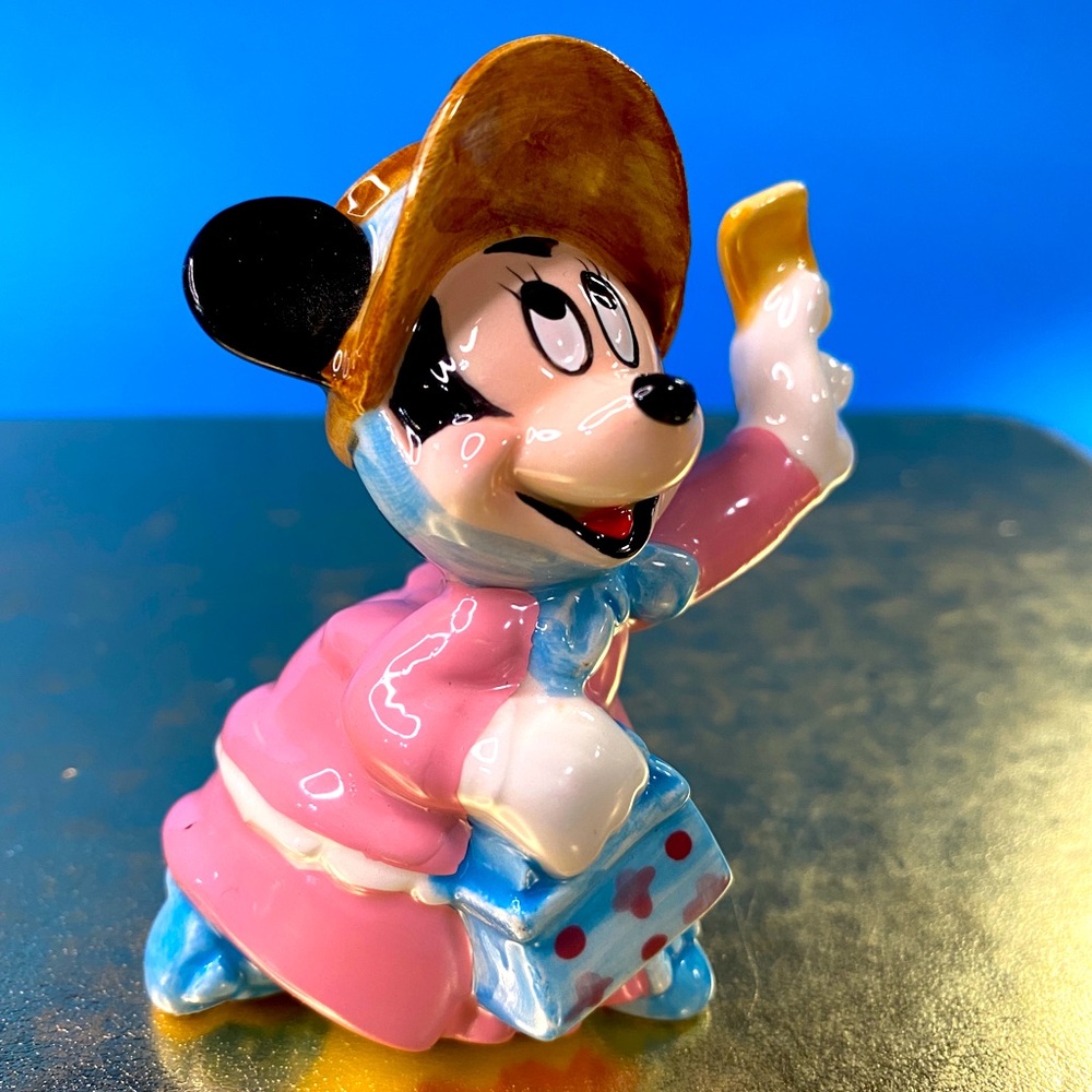 Walt Disney Minnie Mouse Vintage HandPainted Porcelain Ornament 60th Anniversary